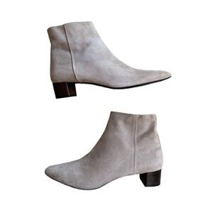 Theory Braxia Suede Short Boot Dove Grey Size 40 US 10